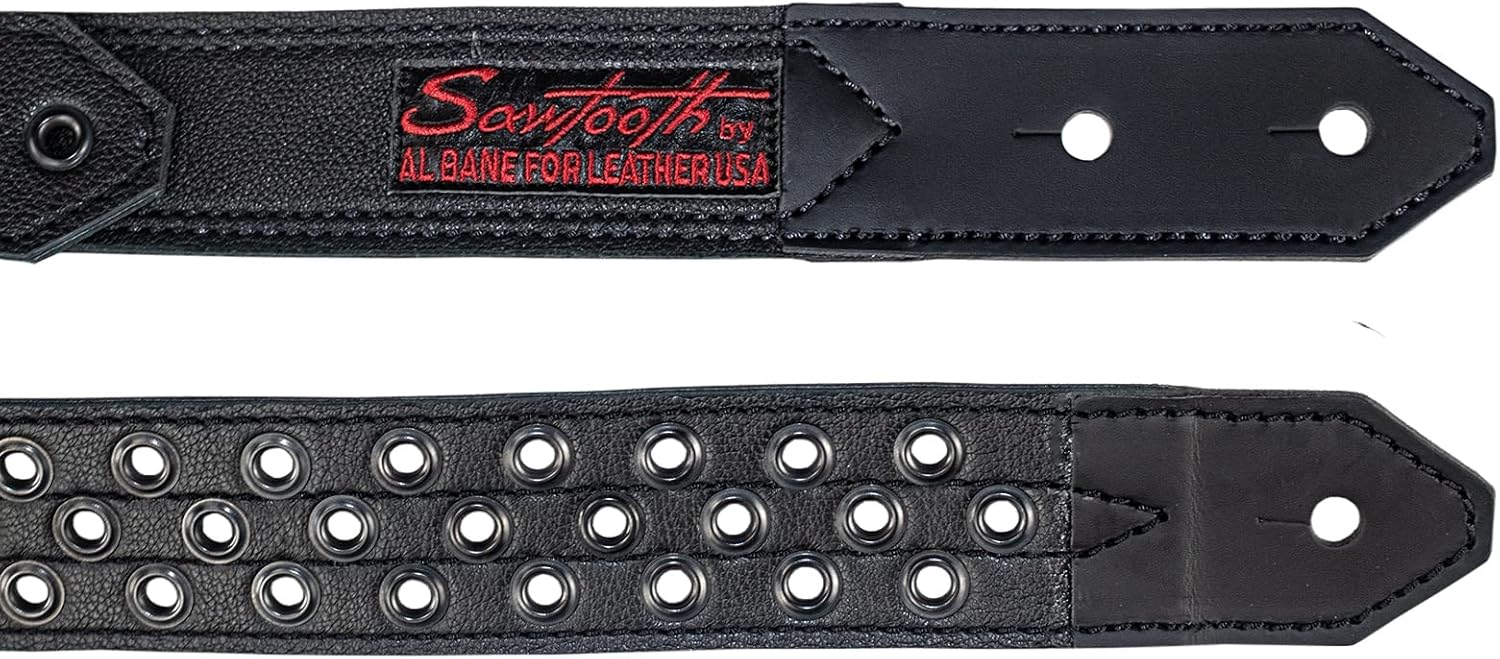 Sawtooth Lunar Halo 2” Wide Leather Guitar Strap Hand Crafted in The U.S.A. (ST
