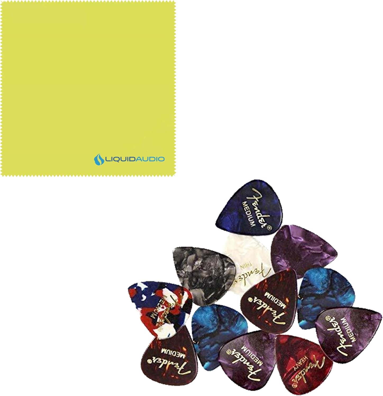 Squier Classic Vibe '60s Jazzmaster Electric Guitar Sonic Blue Bundle with 12x Guitar Picks & Polishing Cloth – Laurel Fingerboard, Vintage-Style Tremolo, Alnico Single-Coil Pickups