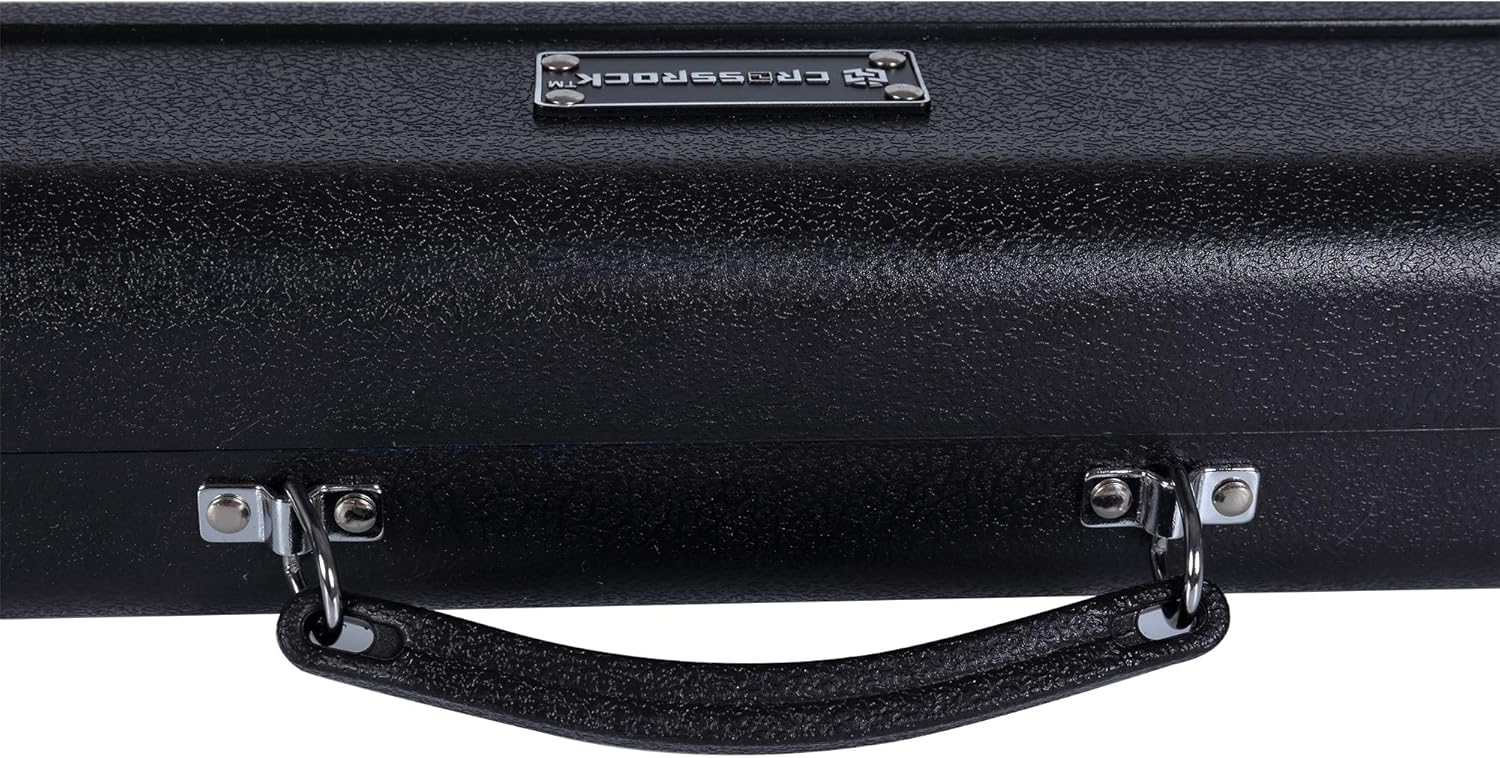 Crossrock ABS Hard-shell Case for Standard C Foot Flute with Single Shoulder Strap-Black(CRA862FLBK)