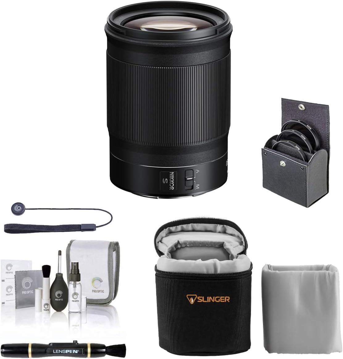 Nikon NIKKOR Z 85mm f/1.8 S Lens for Nikon Z, Bundle with 67mm Filter Kit, Soft Lens Case, Lens Cleaner, Cleaning Kit, Universal Lens Cap Tether