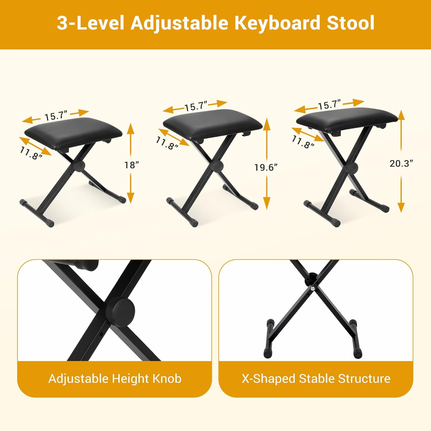 ZENY 61-Key Portable Electric Keyboard Piano with Built In Speakers, LED Screen, Headphones, Microphone, Piano Stand, Music Sheet Stand and Stool
