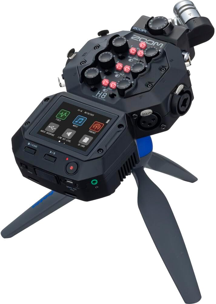 Zoom H8 12-Track Portable Recorder, Stereo Microphones, 6 Inputs, Touchscreen Interface, USB Audio Interface, Battery Powered, Stereo/Multitrack Audio for Video, Podcasting, and Music, Bundle