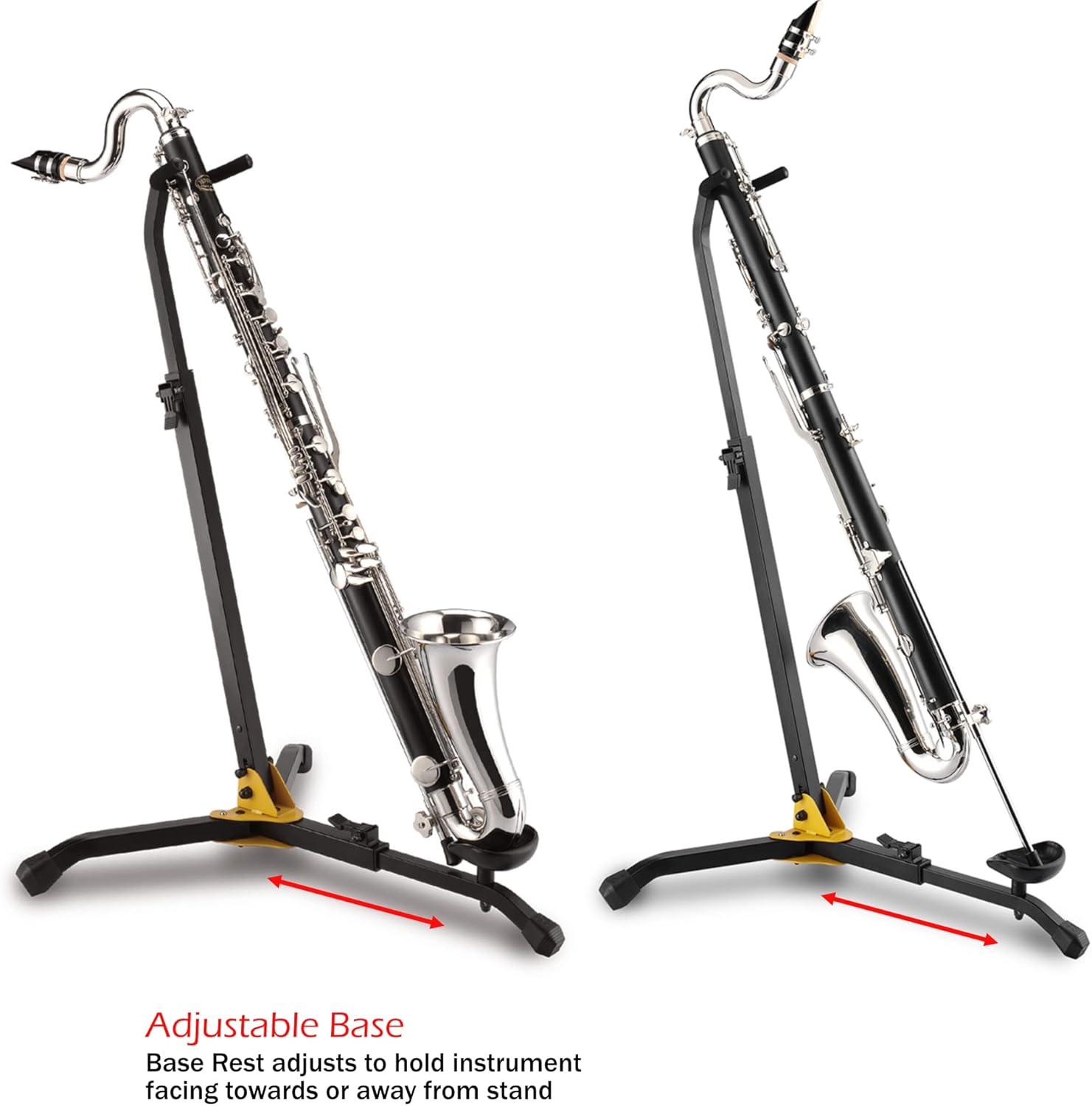 Lumintrail Hercules Bass Clarinet Stand & Bassoon Stand with Hercules GSB001 Carrying Bag, Base Stand for Bassoon & Bass Clarinet, Clarinet Accessories, Bass Stand Bundle with a Cleaning Cloth
