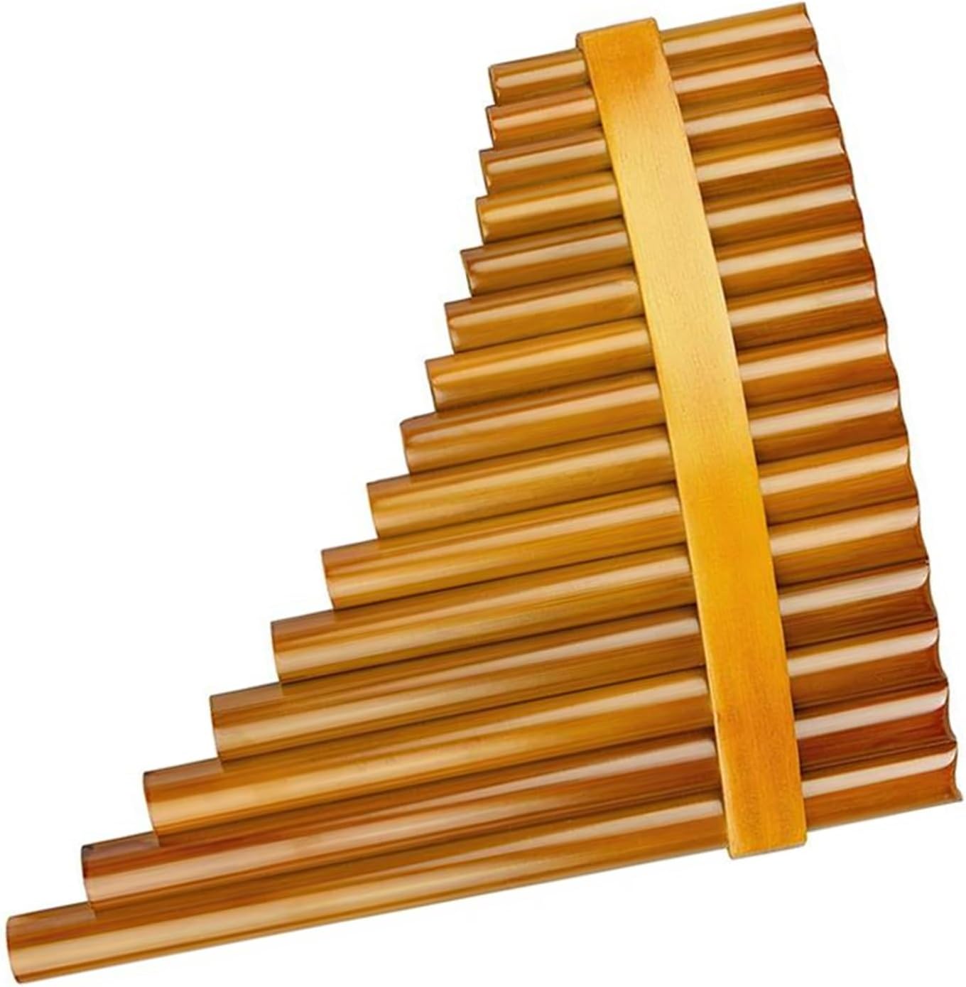 Handmade Pan Flute For Folk Musical Instruments Brown Color Pan Woodwind Instrument 15 Pipes (Color : 15-G-LEFT)