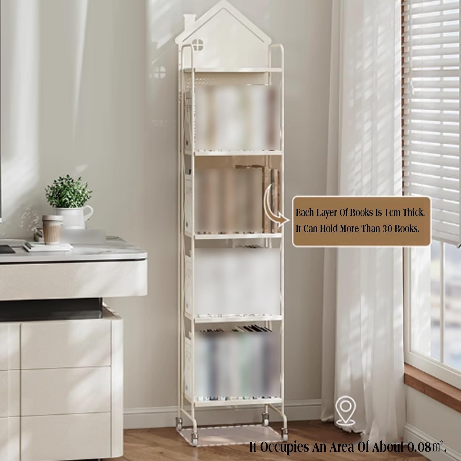 3/4/5 Layer Corner Bookcase,Storage Display Rack, Multi-Layer Storage Rack,Easy to Use for Small Space,Living Room, Office(Color 2,3tier) (Color 1 5tier)