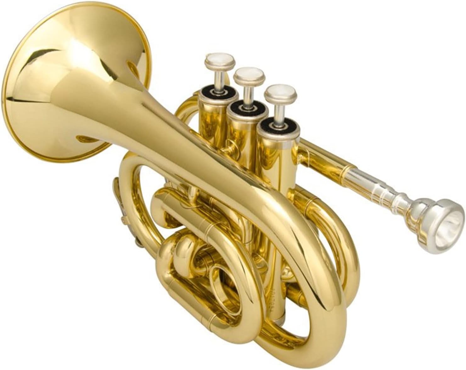 Portable Trumpet B-Flat Pocket Cornet Brass Instrument Beginner Trumpet
