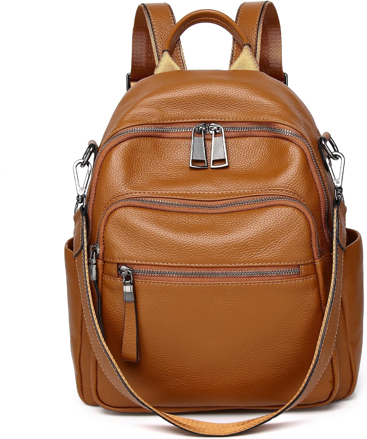 Genuine Leather Backpack Purse For Women Real Soft Leather Travel Convertible Shoulder Bag