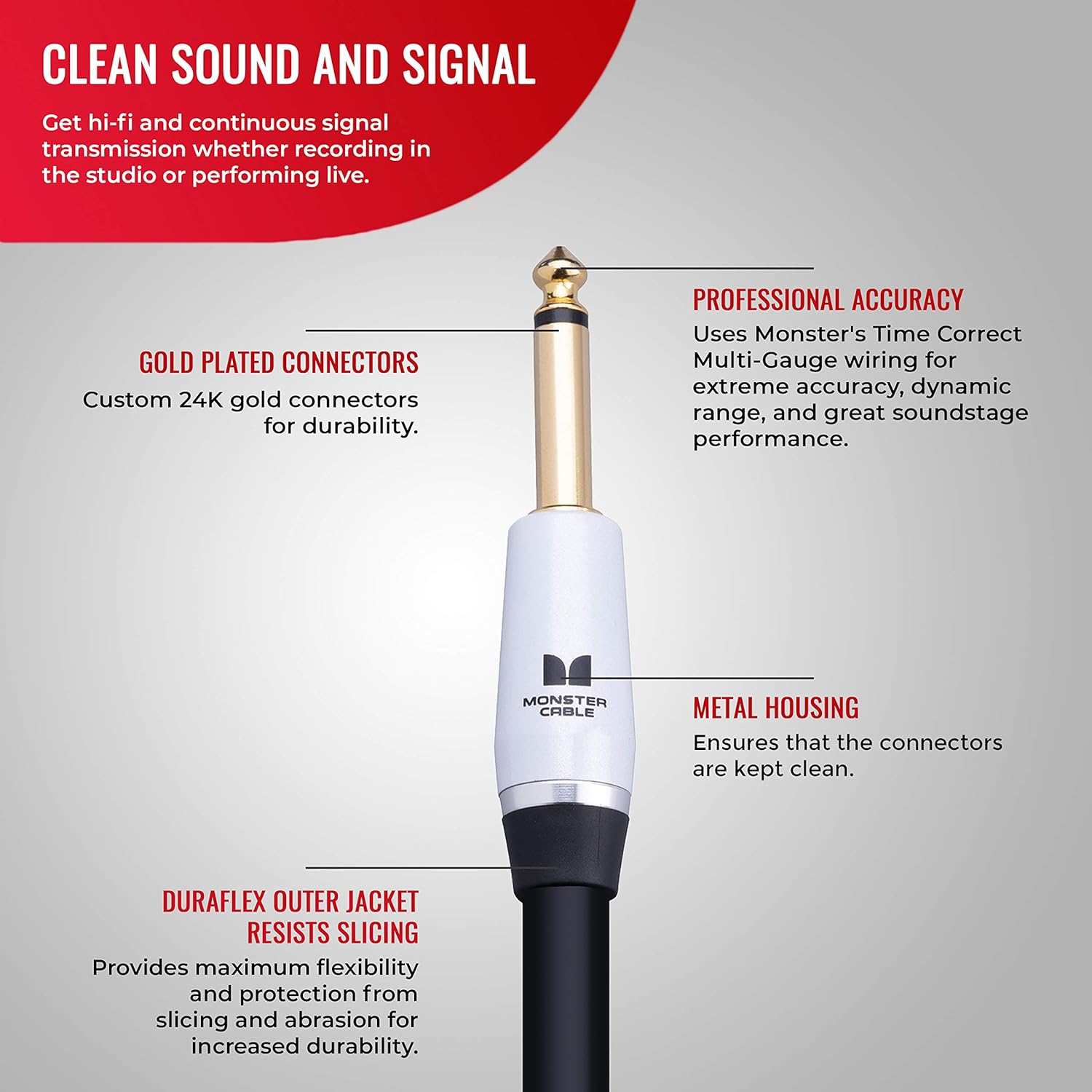 Monster Prolink Studio Pro 2000 Speaker Cable: 12 ft, Straight to Straight, 1/4 Plugs