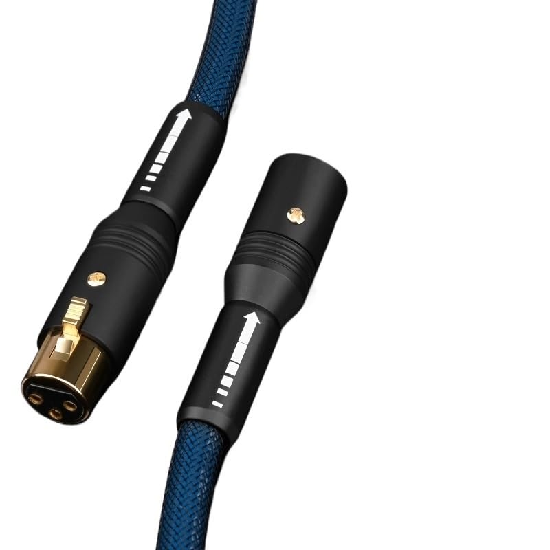 HiFi XLR Cable for Amplifier Hi-end OCC Silver Plated Core with 3 Pin 2XLR Balanced Male to Female Ja-ck Profesional Audio Cable(1piece XLR Cable,1.5m)