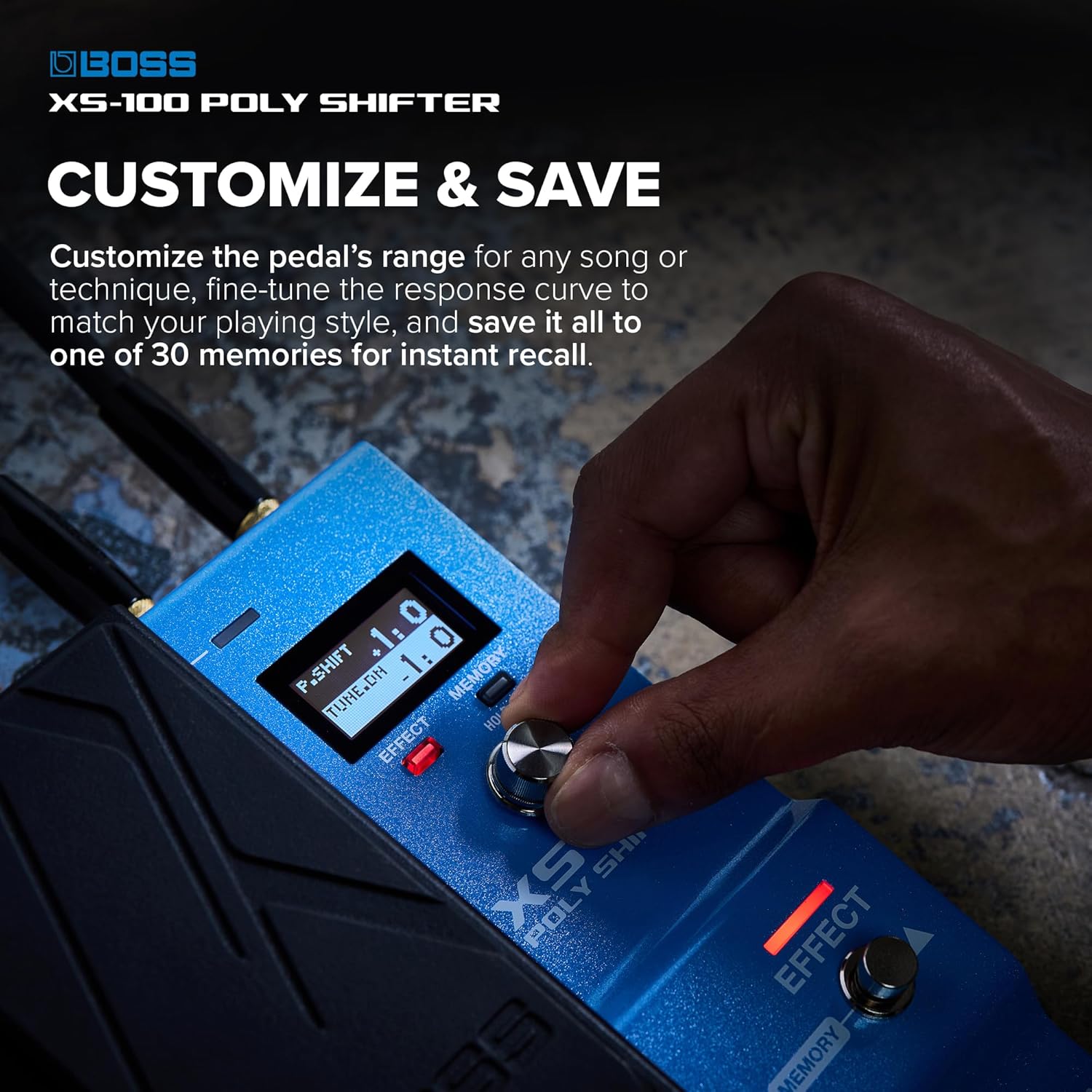 BOSS XS-100 Poly Shifter | Advanced Pitch Shifting Workstation | Class-Leading Sound | Total Pitch Control for Guitar/Bass Across 8 Octaves | Onboard Pedal & Display | 30 Memories for Saving Setups