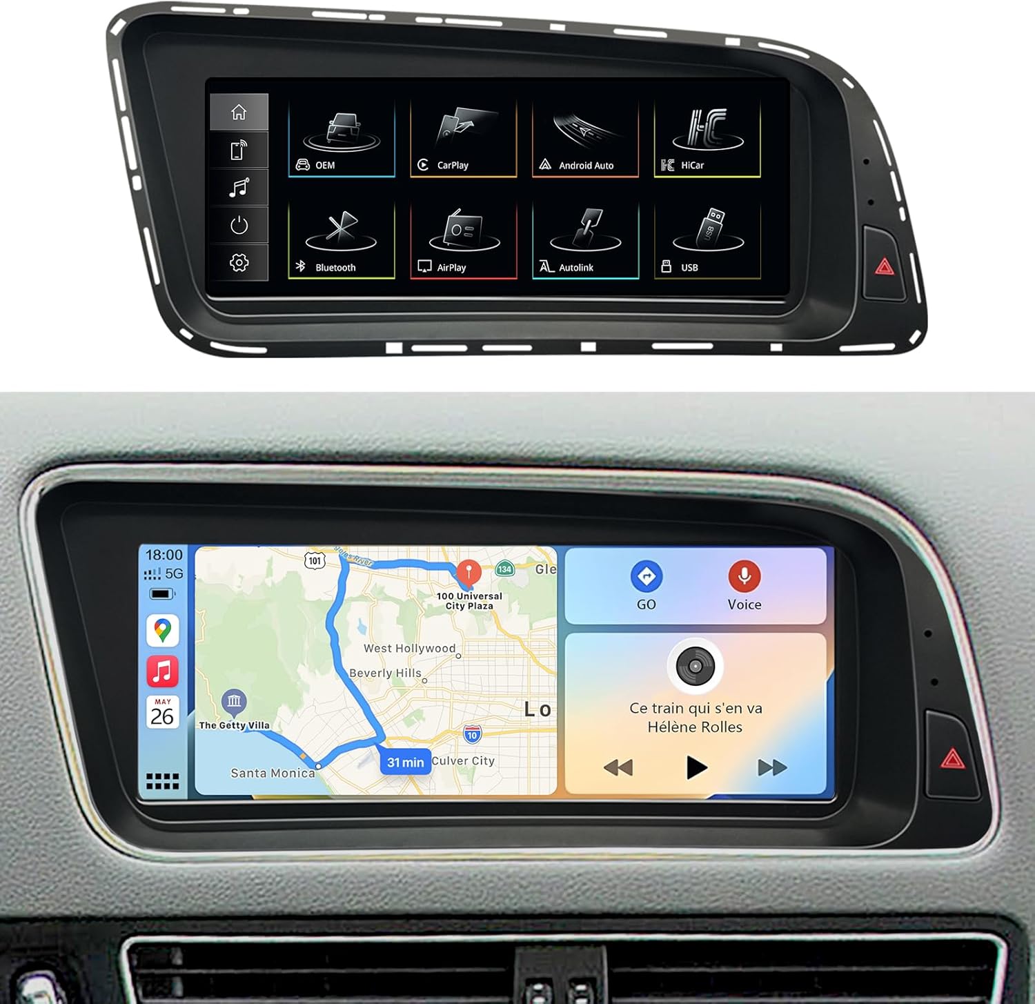 8.9 Inch Touchscreen CarPlay for Audi Q5 2009-2017 Year with 3GMMI, HD1920*720 Car Radio Stereo Multimedia Screen Android Auto Mirrorlink (Mulitmedia 3GMMI)