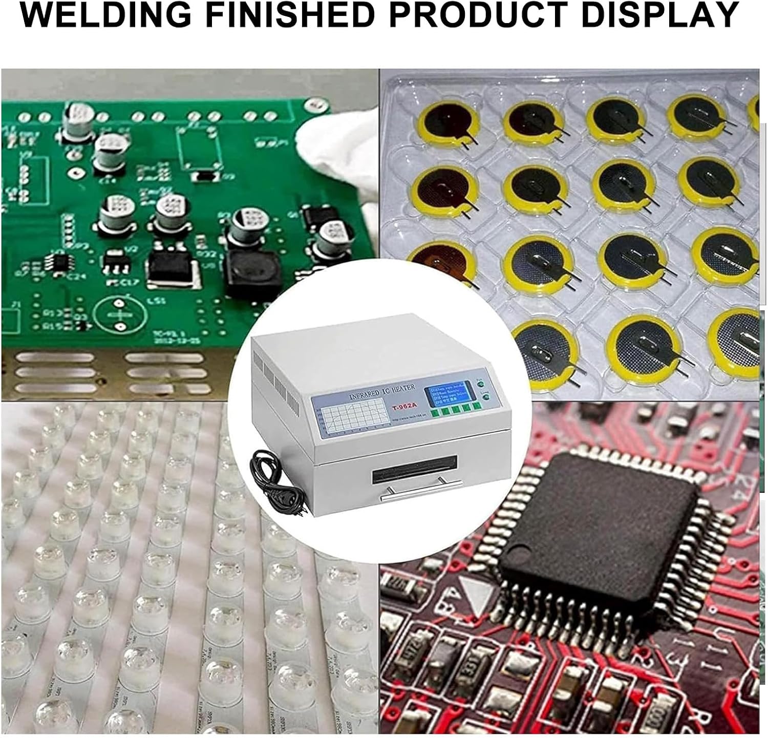 Drawer Type Glass Heating Machine, 800W/1500W/2500W Infrared Heater, BGA SMD SMT Rework Station, for Chip Repair, Product Adhesive Curing, Circuit Board Heating,T962C
