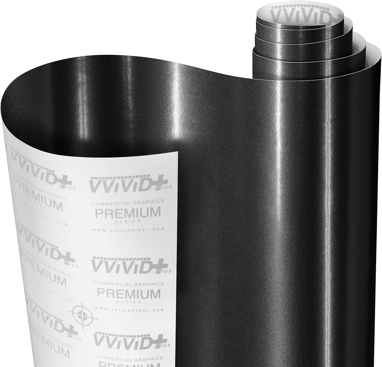 VViViD+ Metallic Gloss Black Pearl Premium Vinyl Wrap Film (25ft x 5ft)