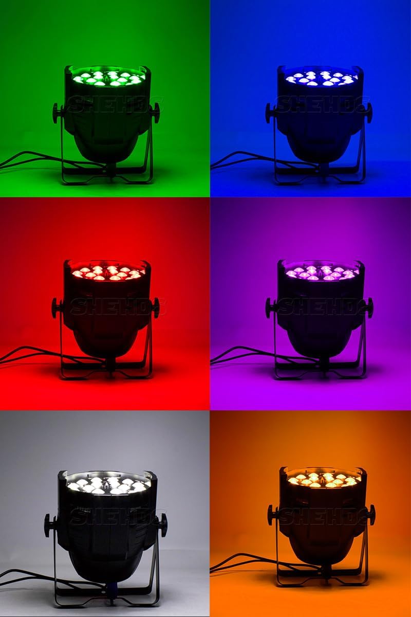 SHEHDS LED Par Lights 18x18W Zoom(14-45 Degree)/Wash/Strobe Effect Stage Light RGBWAP 6IN1 Uplights DMX512 Sound Activated RDM Function DJ Lights for Christmas Disco Club Party Dance Wedding Bar
