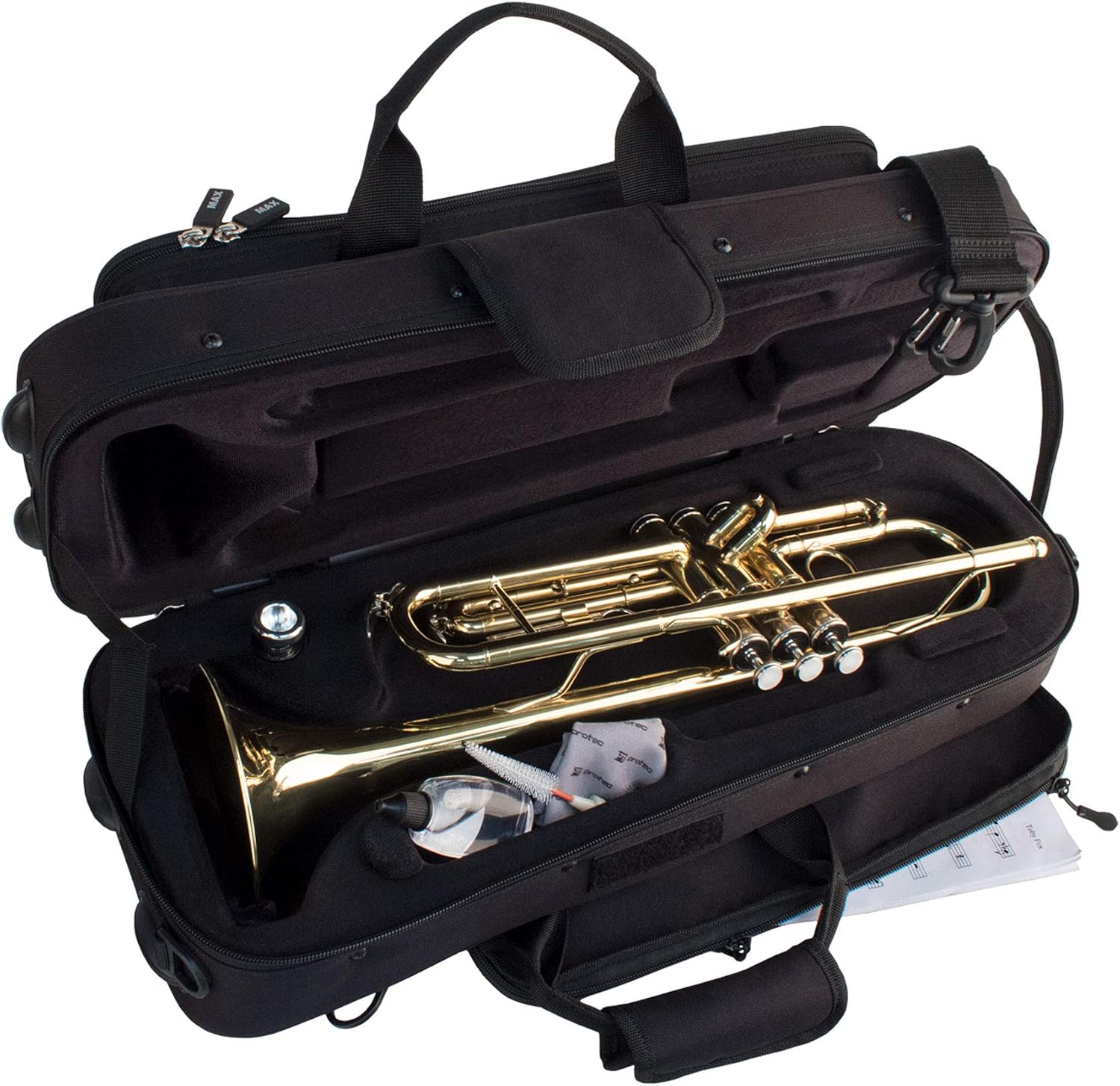 Protec Contoured MAX Trumpet Case with Sheet Music Pocket, Black (MX301CT)