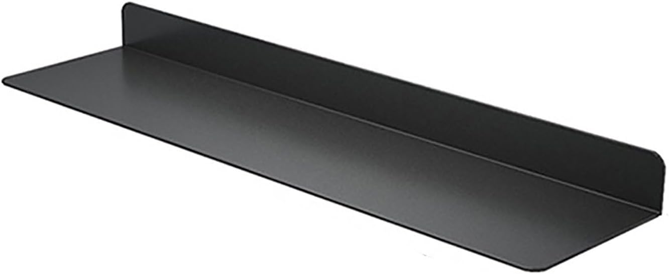 Metal Floating Shelves,Modern Wall Shelves for Storage, L-Shape Display Picture Ledge Shelf for Wall Decor Bedroom Living Room Bathroom Kitchen (Color : Black, Size : 120x20x6cm)
