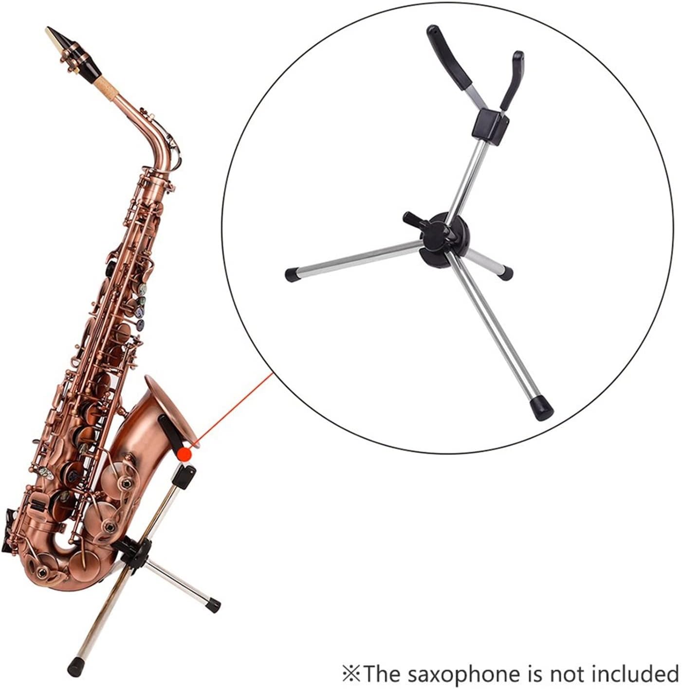 Sax Replacemen Set Foldable Saxophone Stand Portable Alto Saxophone Aluminum Floor Stand Saxophone Accessories