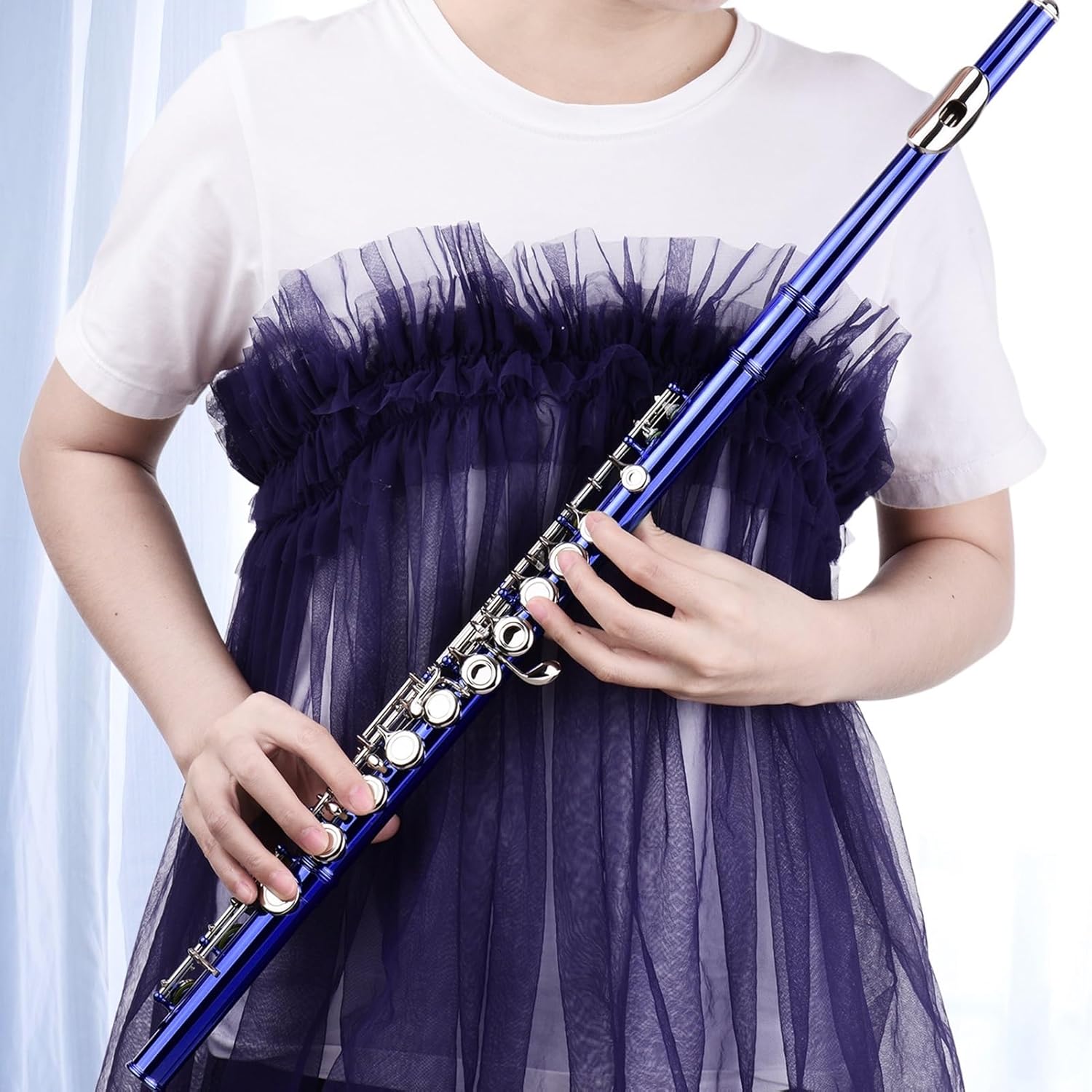 Flute Closed Hole C Flute 16 Keys Wind Instrument with Carry Case Flute Stand Flutes Musical Instruments