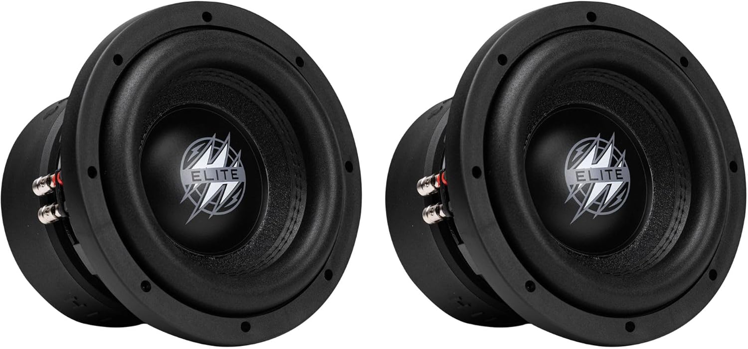 Hifonics 2 Pack Elite 15 Inch Car Mount Subwoofer with Dual 4 Ohm Voice Coil Speaker 3000 Watt Peak Power Mobile Amplifier System, Black