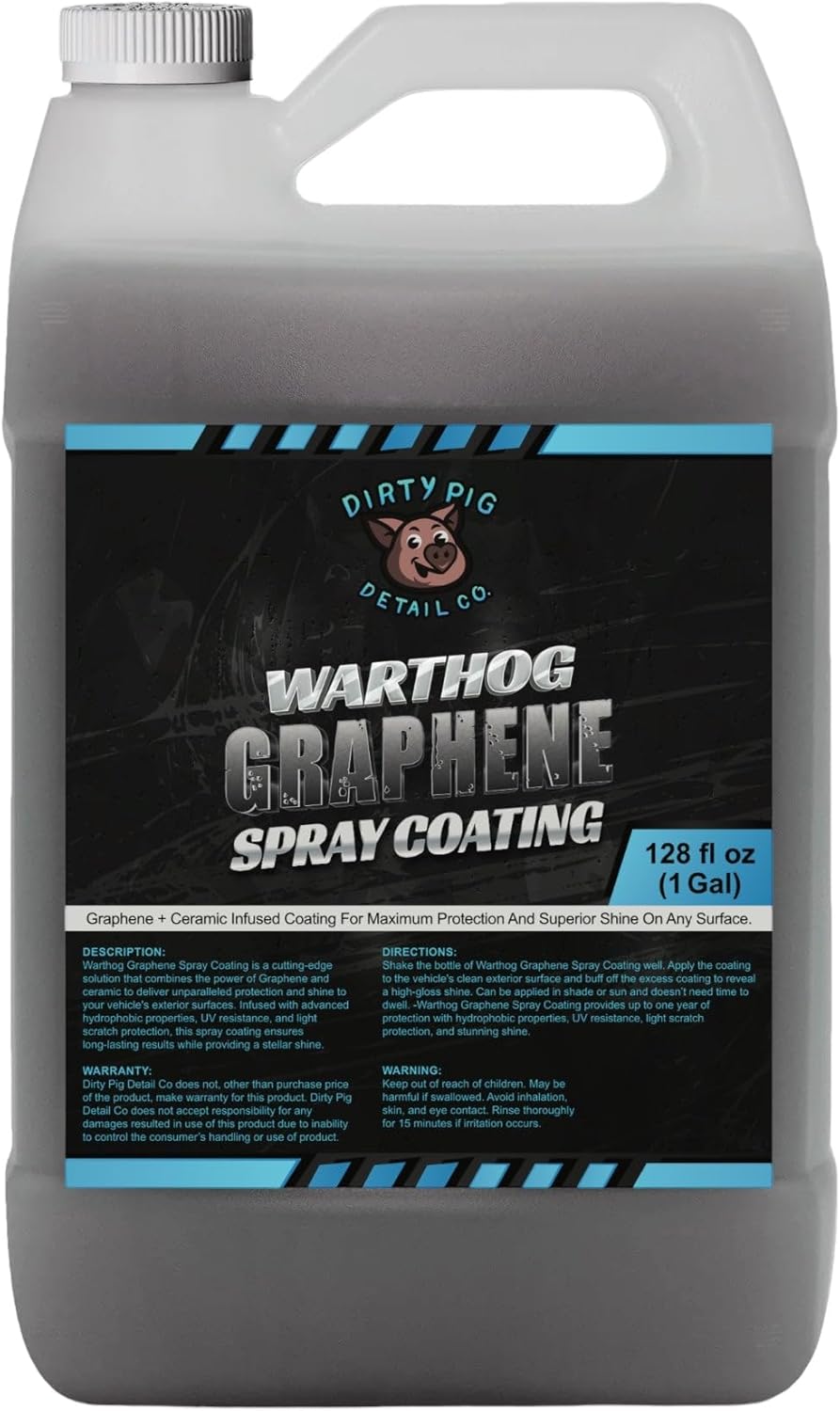 Dirty Pig Detail Co. Warthog Graphene Spray Coating for Paint Protection, Surface Protection Wax, Environmental Protection, For Cars, Trucks, Motorcycles (Gallon (128oz))