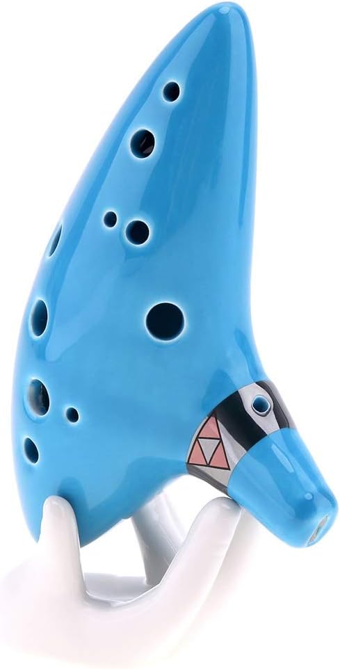 Ocarina Instrument,Musical Instrument, Ocarina ，ocarina instrument, Alto 12 Hole Tone Ocarina CeramiFlute Sky with Neck Strap Cord Bright Glaze Pottery Woodwind Instrument Ocarina Flute