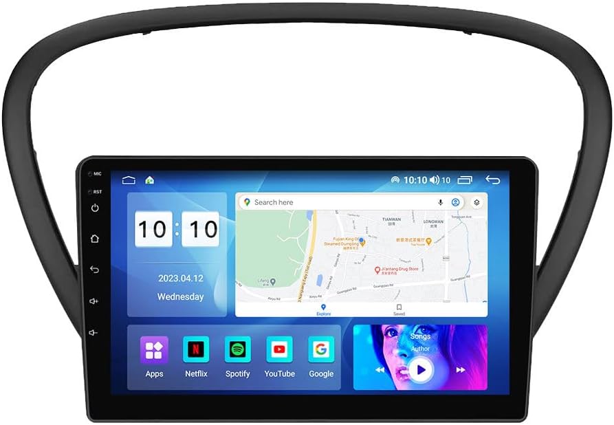 Android Car Stereo for Peugeot 607 2004-2010,9 inch IPS Touchscreen with Upgrade Wireless CarPlay & Android Auto,WiFi/GPS,Support SWC and Subwoofer,8-Core 8G+256G