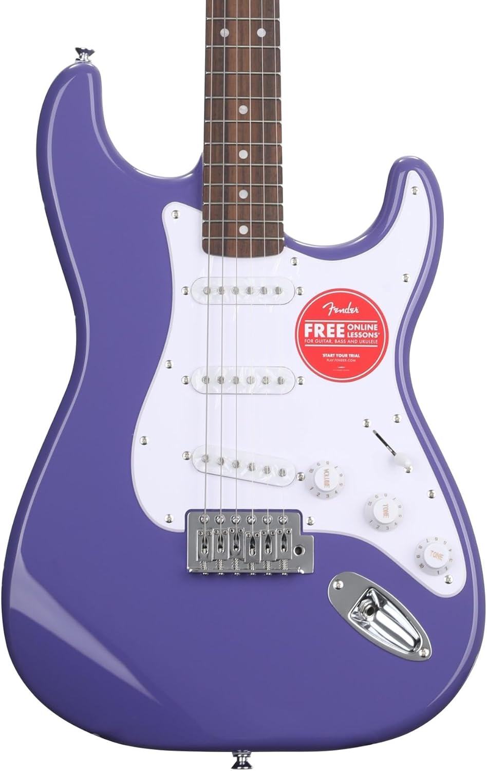 Fender Squier Sonic Stratocaster Electric Guitar - Ultraviolet Finish, Laurel Fingerboard, Includes Tuner and Strap