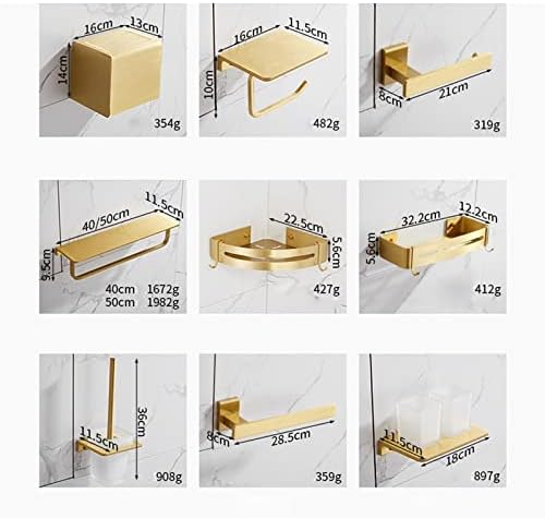 Shower Shelves Bath Hardware Sets, Bathroom Shelf, Towel Rack, Towel Hanger, Paper Holder, Toilet Brush Holder Bathing Accessories (Color : Shelf 40cm)