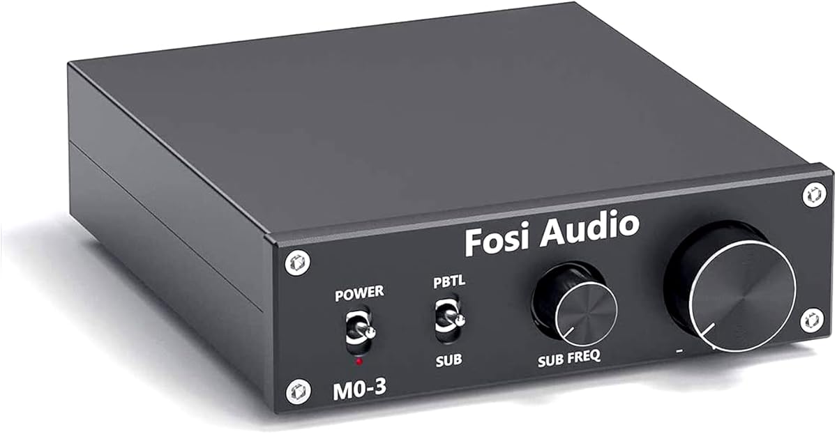 Fosi Audio M03 200 Watt TPA3255 Subwoofer Amplifier Mini Mono Channel Audio Power Amp for Home Theater Full-Frequency and SUB Bass Switchable with 32V/5A Power Supply