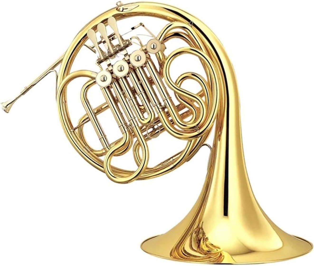 Brass French Horn Bb/F 4 Keys Double Gold French Horn Brass Wind Instrument