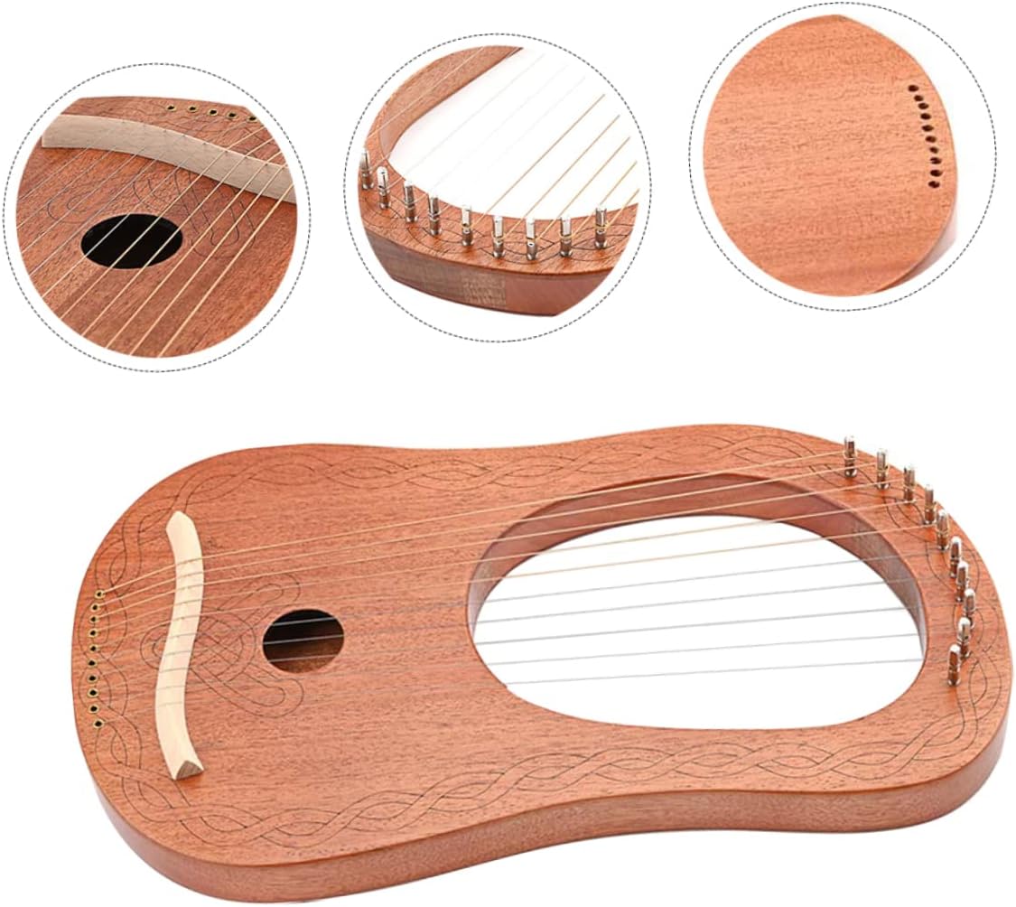 10 Stringed Wooden Harp Lap Harp for Musician for Boys and Girls Adults and Beginners