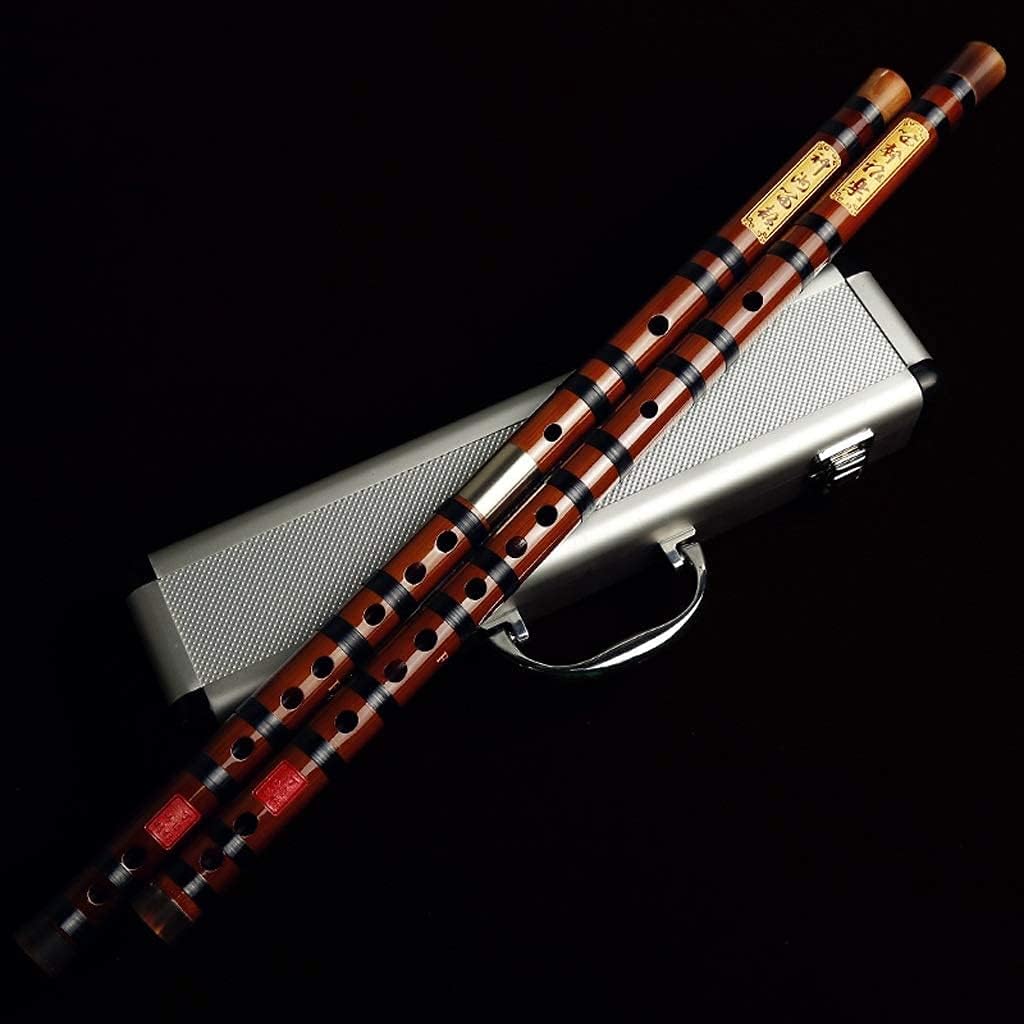 G, F, E, D, C Key Bitter Bamboo Flute Dizi, Traditional Handmade Chinese Musical Woodwind Instrument Study Level(Color:C)