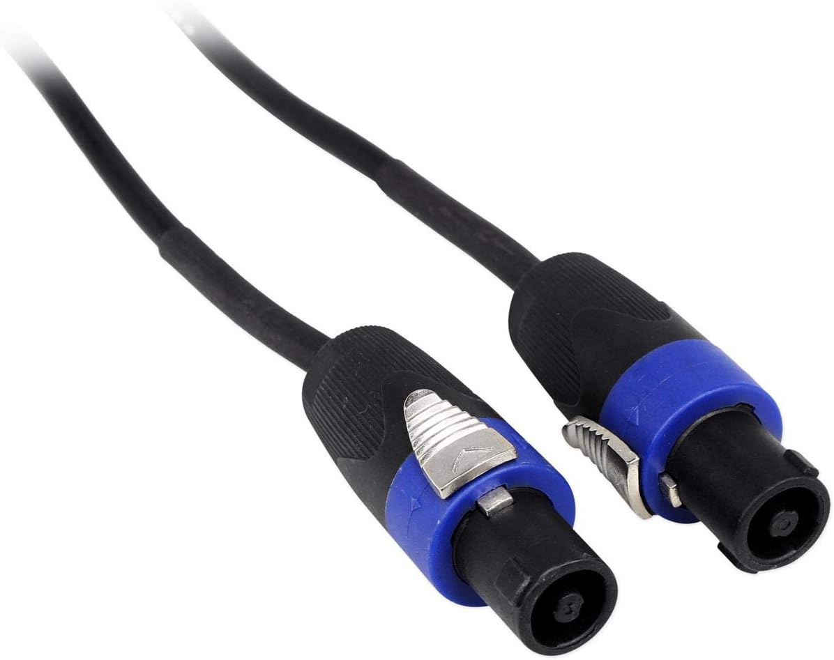 Rockville RCSS12100 12 AWG Speakon to Speakon Speaker Cable, 100 Feet, 100% Copper Conductors, Durable PVC Jacket, Low Resistance, for Professional Audio and Live Sound