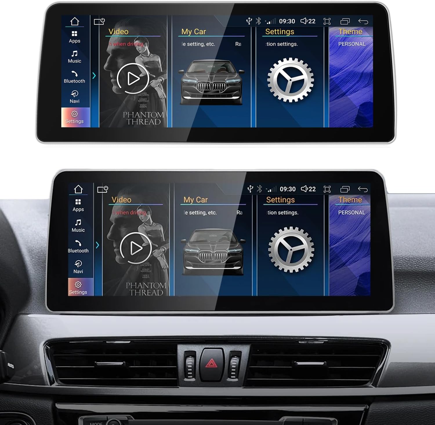 12.3 Inch Car Touchscreen Wireless CarPlay Android Auto for BMW X1 F48 2017-2020 EVO System, Car Stereo Multimedia Radio Receiver (8+64GB)