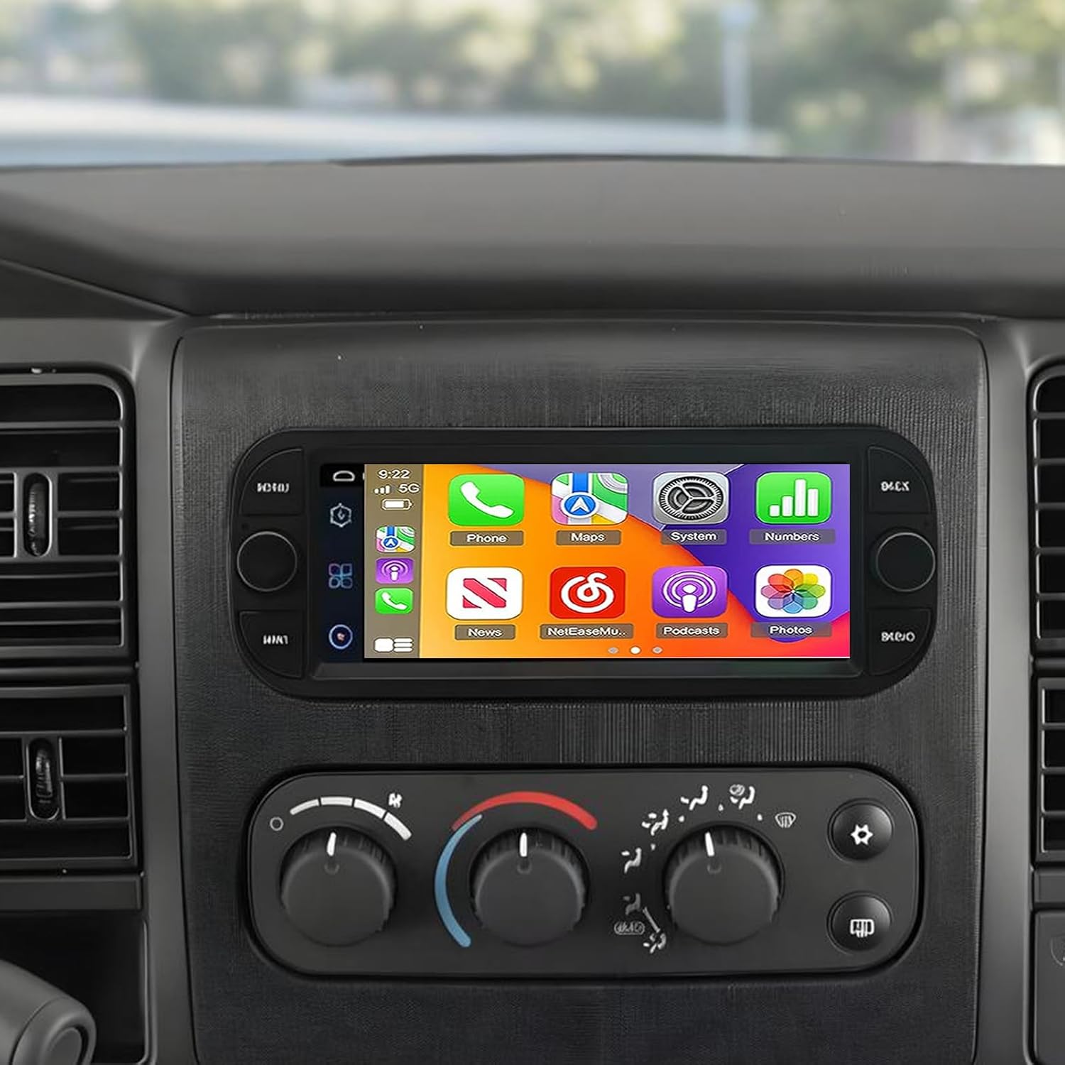 Double Din Car Stereo Radio for Dodge RAM 2002 2003 2004 2005 2006, for Jeep Wrangler 2003 2004 2005 2006 with Wireless CarPlay Android Auto, 6.86 Inch Touch Screen GPS Backup Camera 2GB+32GB