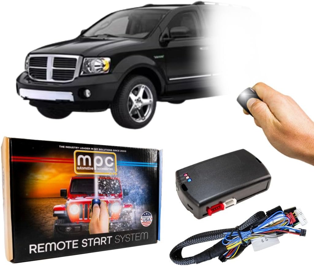 MPC Factory Remote Activated Remote Start Kit Compatible with 2007-2009 Dodge Durango - Plug-n-Play - Key-to-Start - Firmware Preloaded
