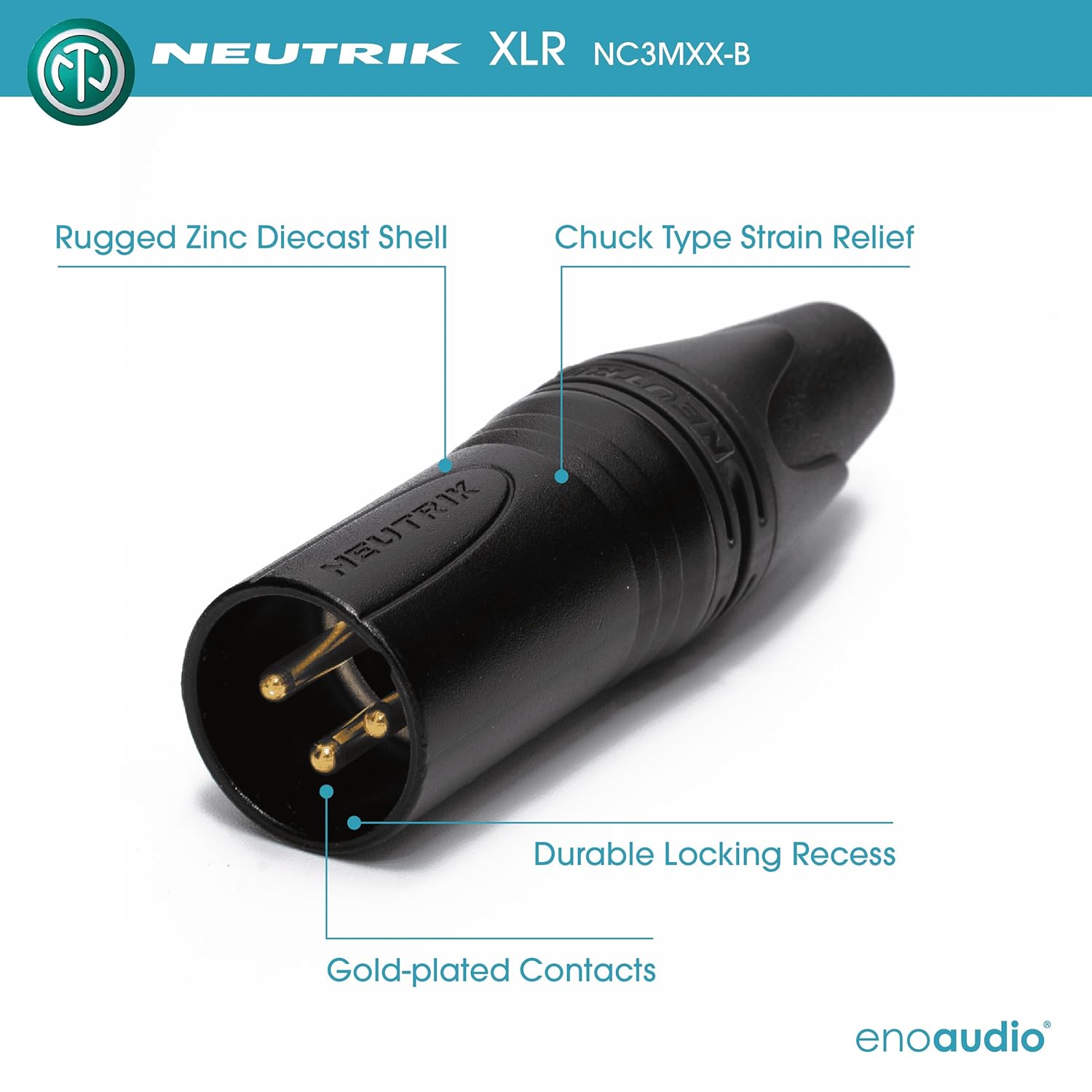 enoaudio Mogami 2534 Quad Balanced Cable Microphone | Neutrik XLR Female - XLR Male | HiFi - 9.84 ft / 3.0 m