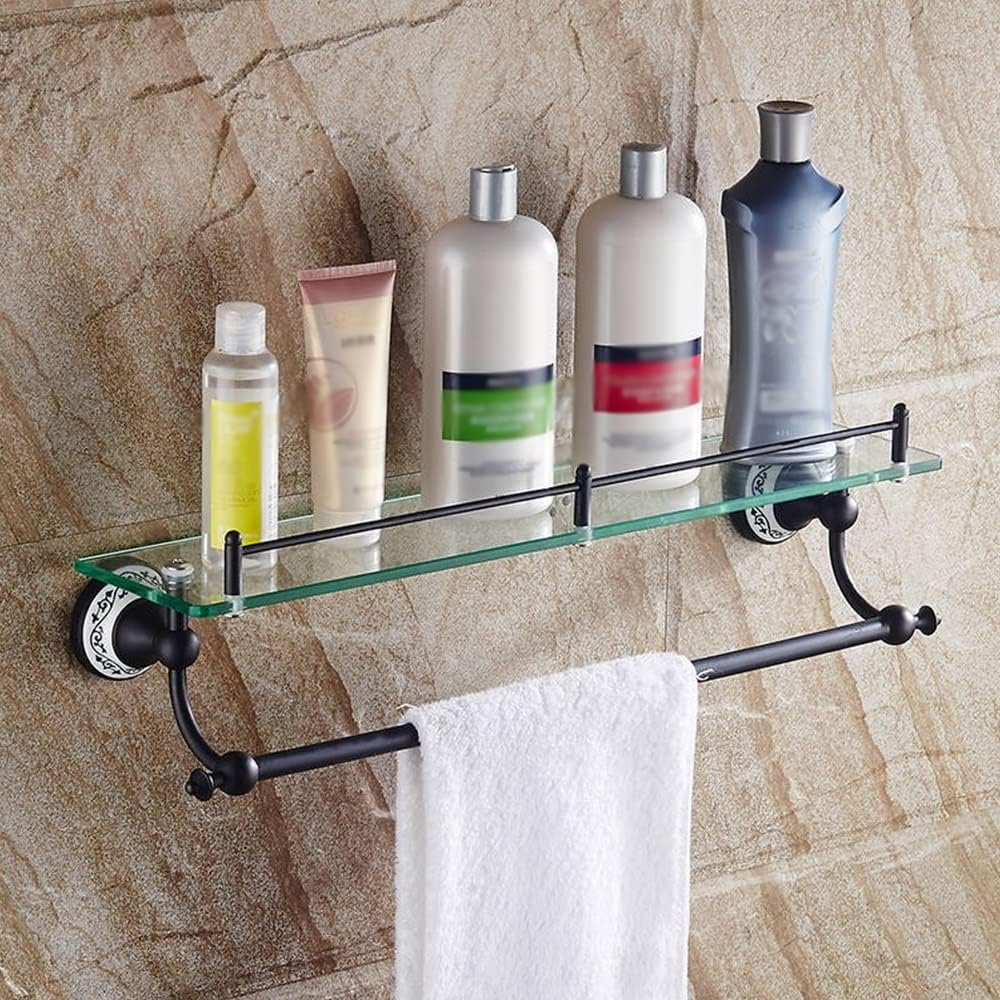 Shower Caddy 2021 Bathroom Shelves Corner Single Shelf, Tempered Glass Shelves for Home Decorations, Bathroom Accessories Wall Mount Shelves Bathroom Organizer