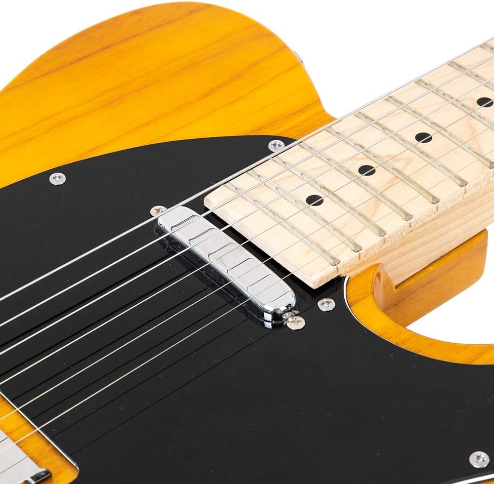 Transparent Yellow GTL Electric Guitar Package Full-Size with Maple Fingerboard, Single Cutaway, S-S Pickups, Gig Bag and Accessories