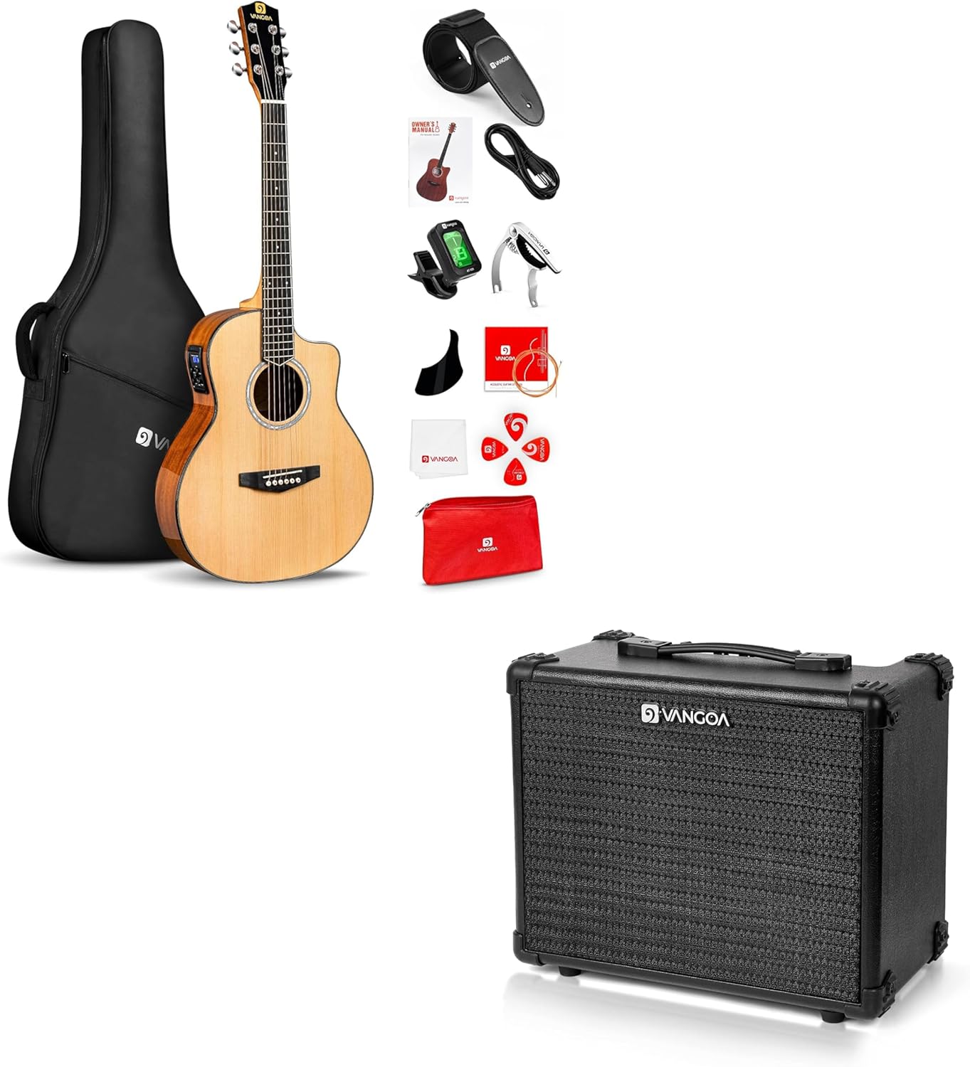 Electric Acoustic Guitar 3/4 Size and Bass Amp