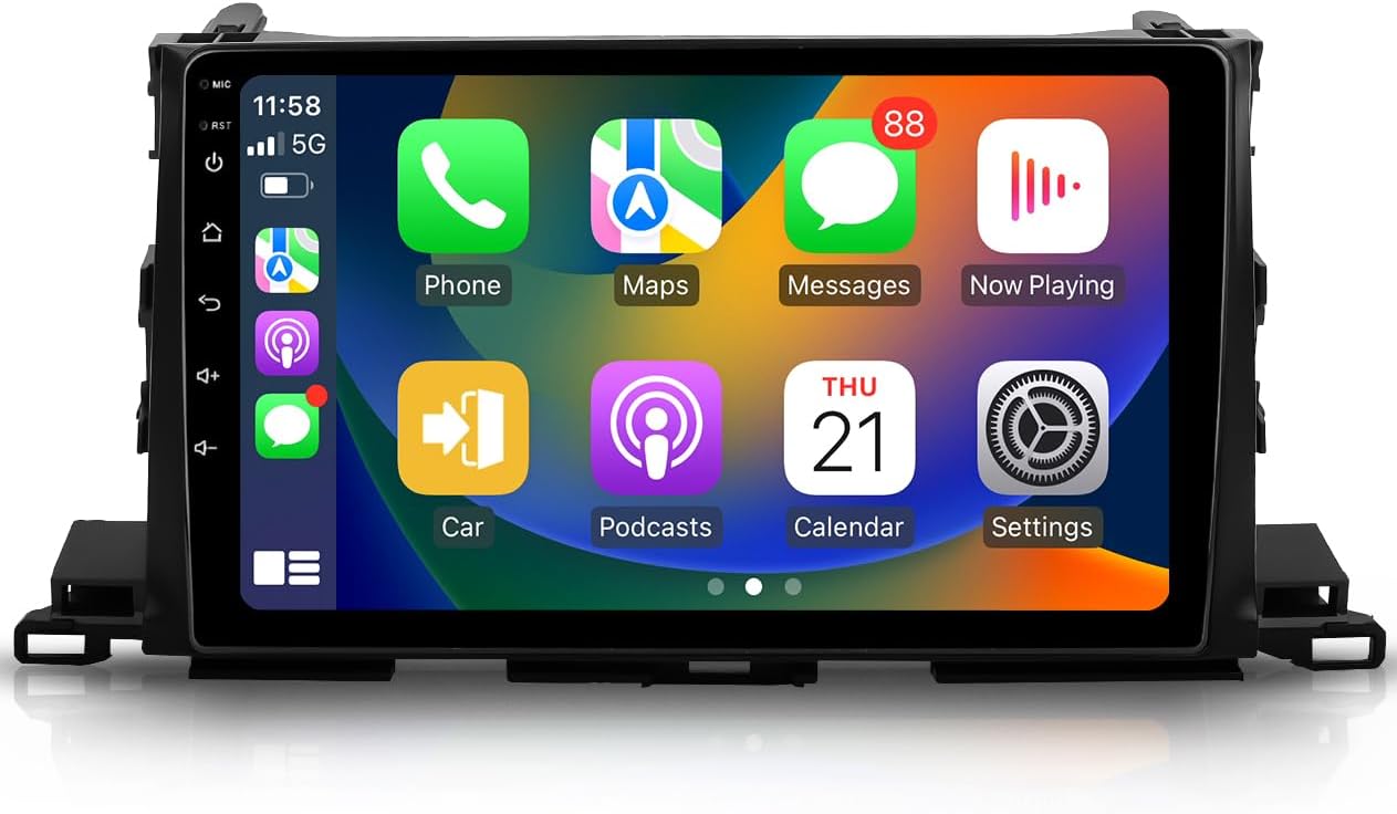 Android 13 Radio for Toyota Highlander 2014-2019,10.2 Inch QLED HD Touch Screen, 6G+128G with Wireless Apple Carplay, Android Auto, WiFi, DSP, SWC, AM FM Radio