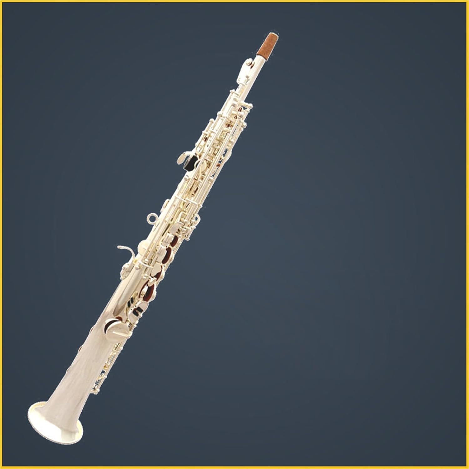 Saxophone for Beginners Saxophone Musical Instrument Saxophone Woodwind Instrument Silver-Plated B Flat Soprano Saxophone with Box
