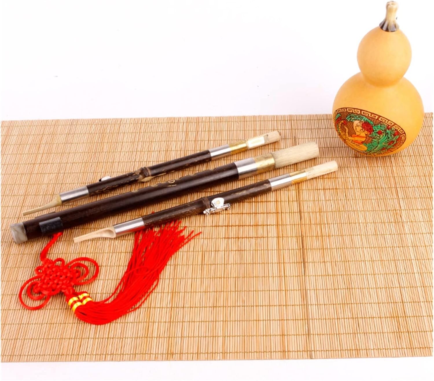 FLFL Hulusi Instrument Three-Tone Double Pair C Flat B Key Handmade Cucurbit Silk (Color : BB)