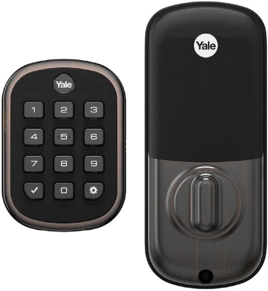 Yale YRD136-ZW2-BSP. PUSHBUTTON DEADBOLT W/Z-Wave Black Suede BSP