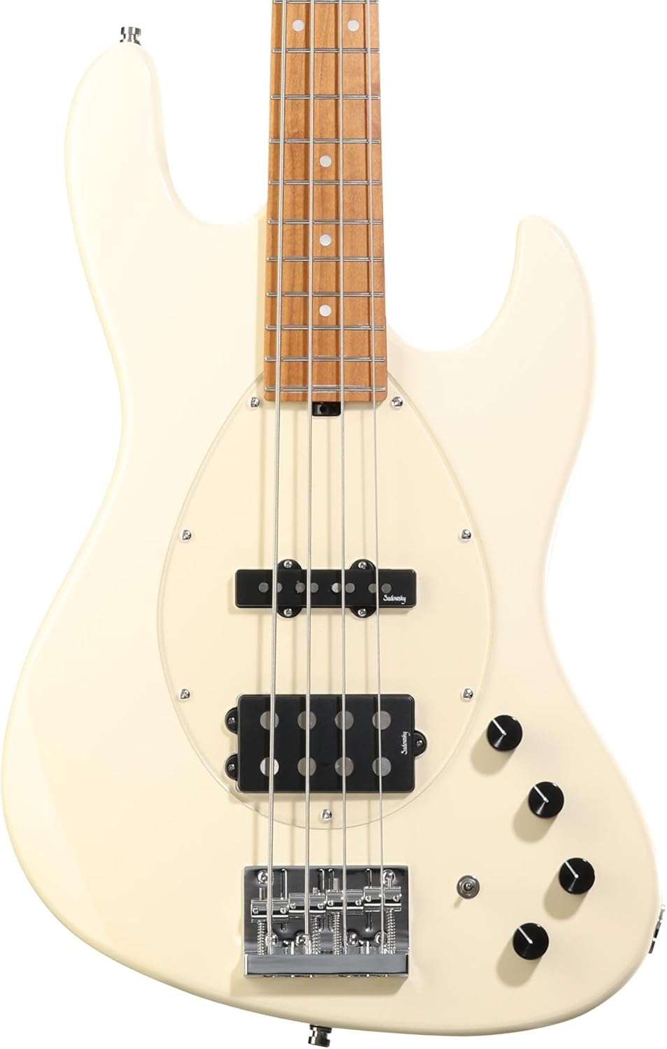 Sadowsky MetroExpress Vintage M/J Bass Guitar - Solid Olympic White, Roasted Maple Fingerboard