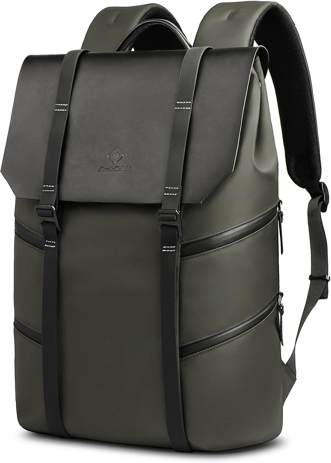 hk Backpack for Men Laptop Backpack 15.6 Inch Travel Business Backpack Waterproof Anti-Theft Computer Laptop Backpacks for College Work Hiking Lightweight Vintage Casual Flap Backpack - Green