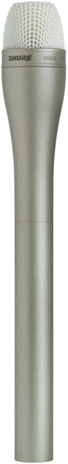 Shure SM63L Omnidirectional Dynamic Vocal Microphone with 23cm Handle for Handheld Applications On-Stage and in Broadcast, Recording, and TV Studios, 3-pin XLR Connector - Champagne (SM63L)