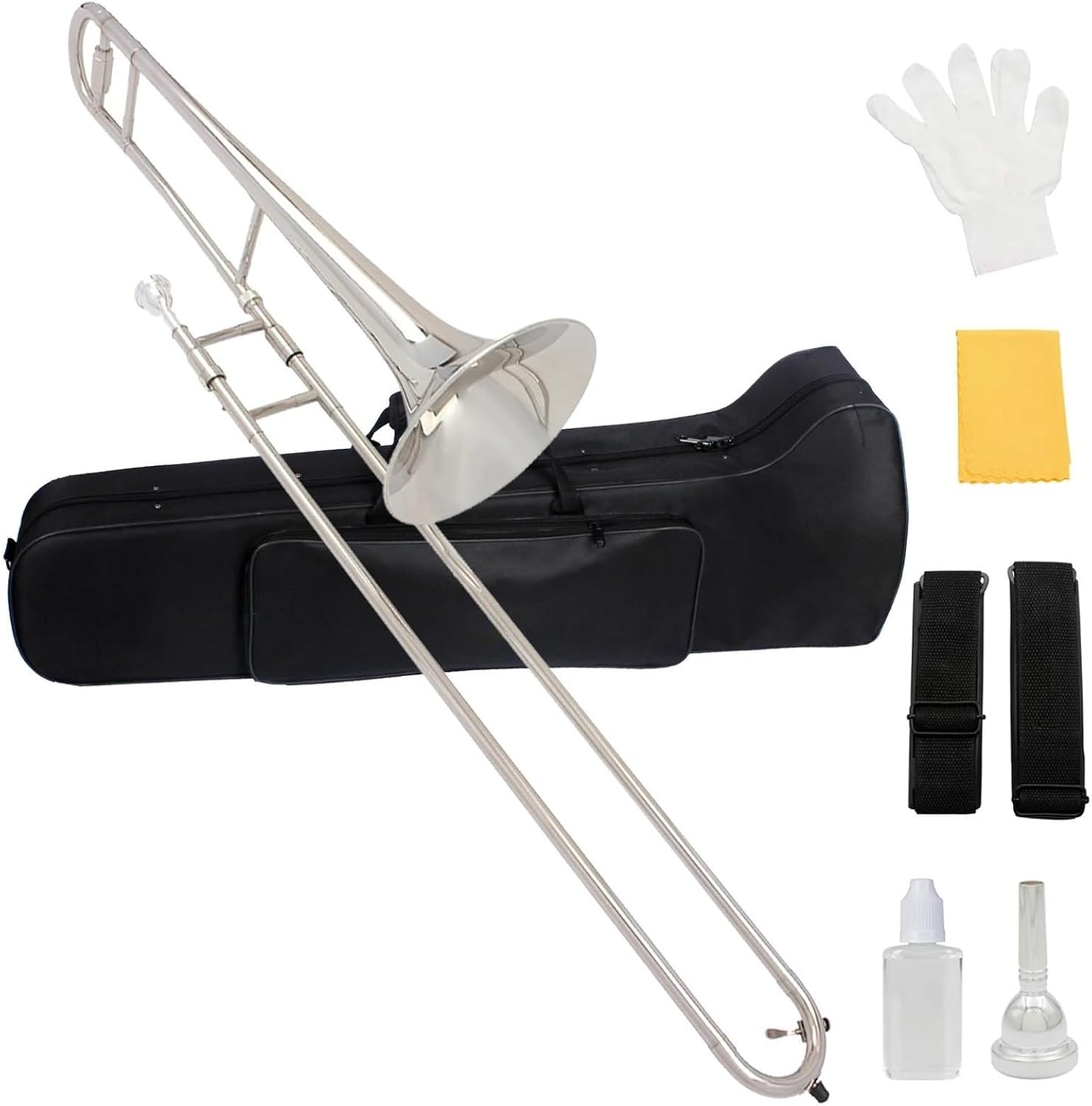 Professionals euphonium Beginner Playing Silver Bb Tenor Marching Trombone With Case Mouthpiece