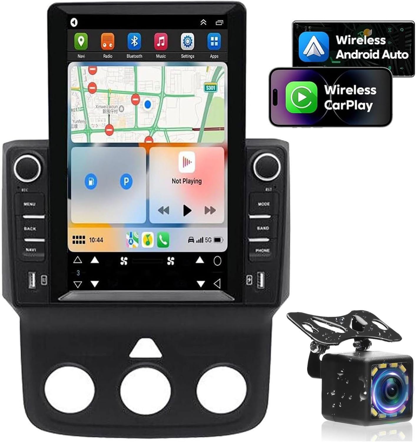 Android 13 Car Stereo w/Carplay Android Auto for Dodge for Ram 1500 2500 3500 4500 5500 2013-2019 Double Din 9.7