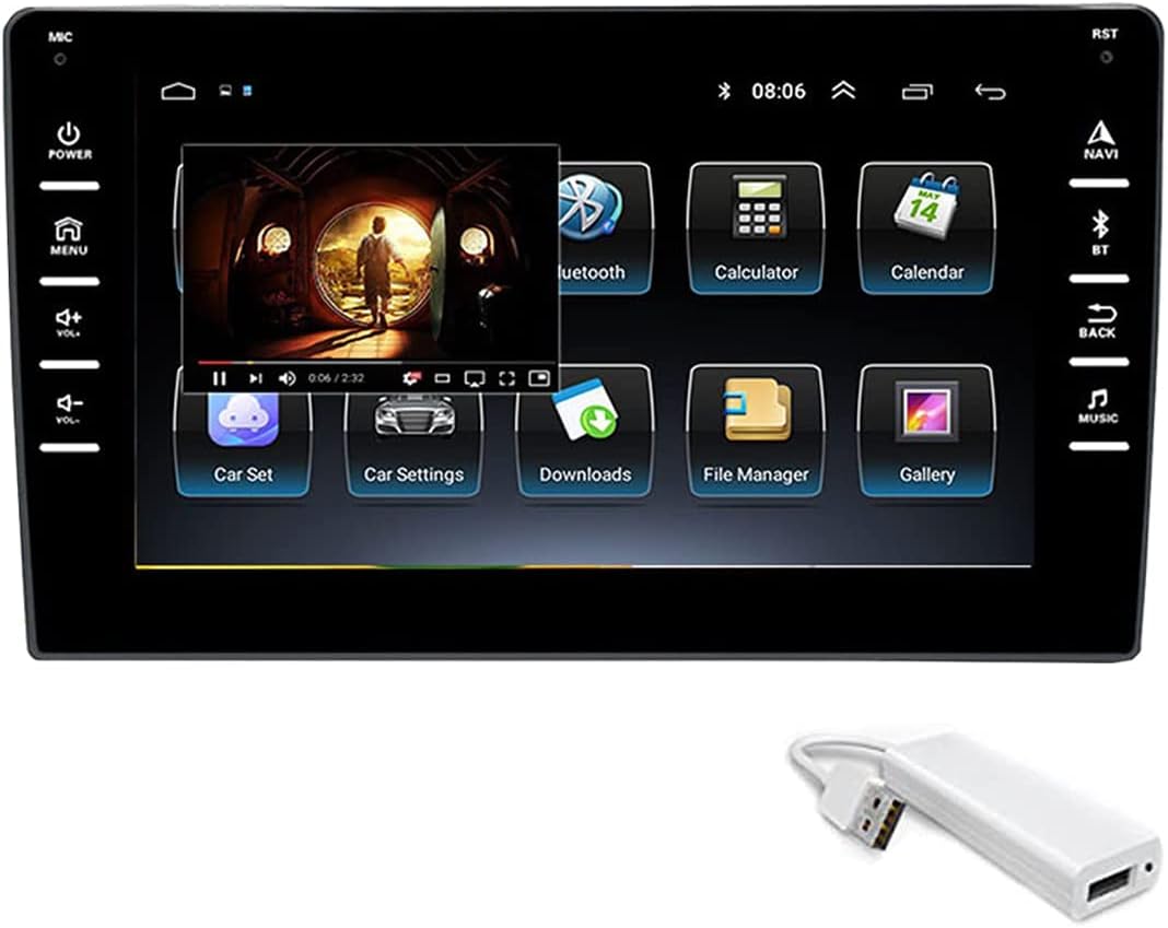 NC Android 9 Car Stereo Double Din 1+16G Car Radio 8 Inch Touch Screen Car Audio in Dash Head Unit Bluetooth GPS WiFi USB FM RDS Phone Mirror with USD Dongle